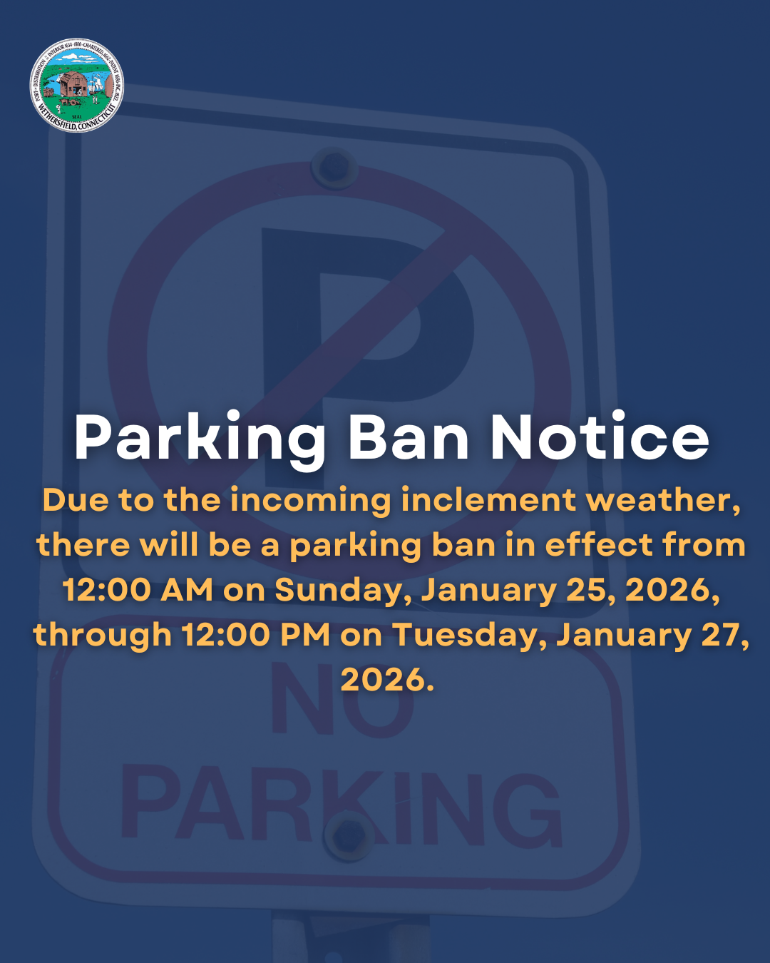 Parking Ban Due to Snow