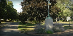 A monument honors servicemen who have sacrificed their lives in defense of our country.